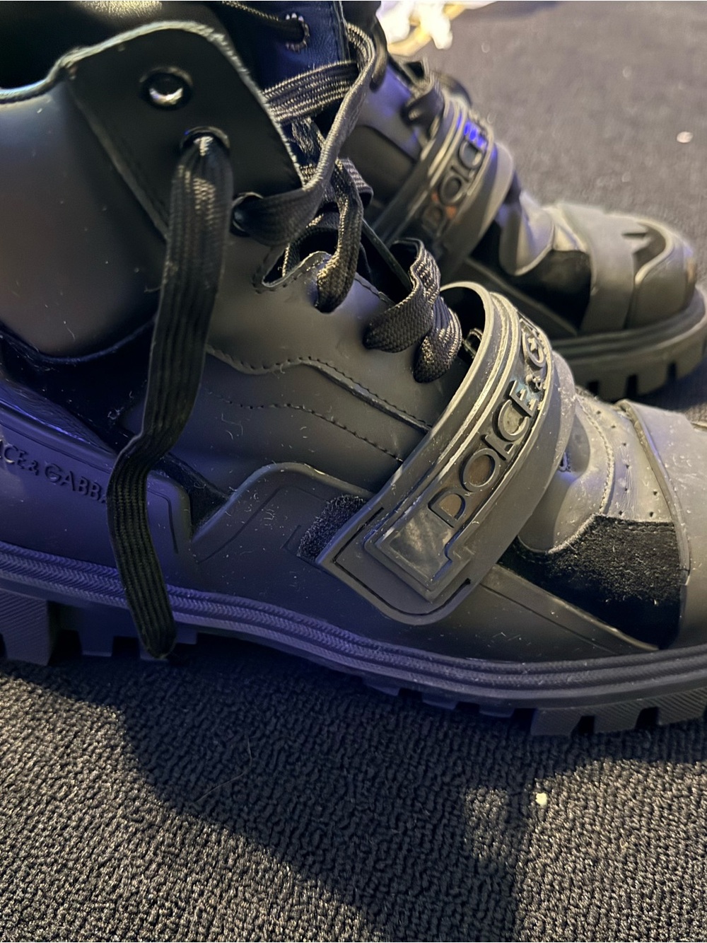 Dolce & Gabbana Black Men’s Tactical Lace-Up Boots